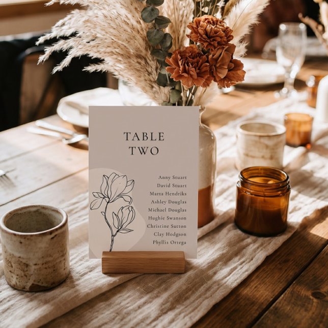 Convites Número de Mesa Boho Floral EDITÁVEL (Criador carregado)