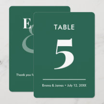 Número de Mesa Casamento Ampersand Esmeralda | Núm