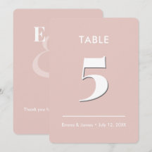Número de Mesa Casamento Blush Ampersand