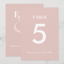 Número de Mesa Casamento Blush Ampersand | Moderno