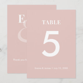 Convites Número de Mesa Casamento Blush Ampersand | Moderno