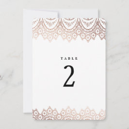 Convites Número de Mesa Casamento Renda Dourada Rosa Delica