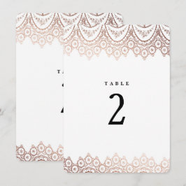Convites Número de Mesa Casamento Renda Dourada Rosa Delica