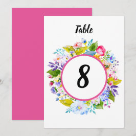 Convites Número de Mesa Casamento Romântico Floral Rosa