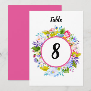 Convites Número de Mesa Casamento Romântico Floral Rosa