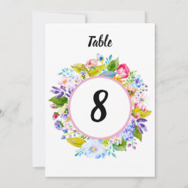 Convites Número de Mesa Casamento Romântico Floral Rosa Mod