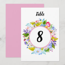 Convites Número de Mesa Casamento Romântico Floral Rosa Mod