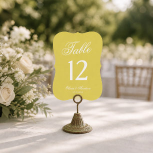 Convites Número de Mesa com Corte Die Amarelo Casamento Cit
