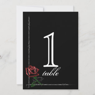 Convites Número de Mesa de Aniversário Rosa com Arame Farpa