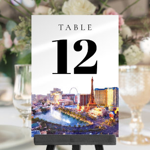 Convites Número de Mesa de Aquarela de Las Vegas Nevada