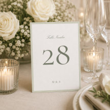 Número de Mesa de Casamento 5 x 7 Pistachio Green