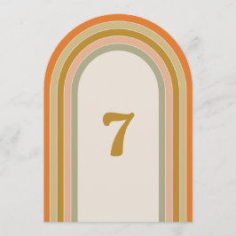 Convites Número de Mesa de Casamento Arqueado Retro Arco-ír