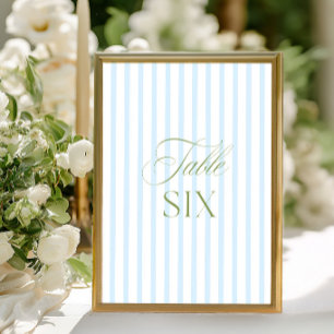 Convites Número de Mesa de Casamento Azul e Verde Sage Eleg