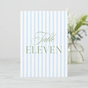Convites Número de Mesa de Casamento Azul e Verde Sage Eleg