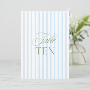 Convites Número de Mesa de Casamento Azul e Verde Sage Eleg