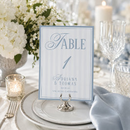 Convites Número de Mesa de Casamento Azul Pastel Dinheiro A