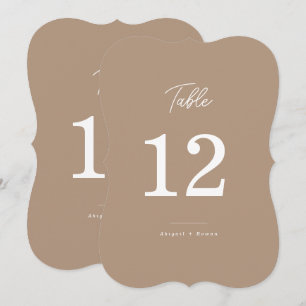 Convites Número de Mesa de Casamento Boho Areia Corte Scrip