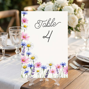 Convites Número de Mesa de Casamento Botânico de Flor Silve