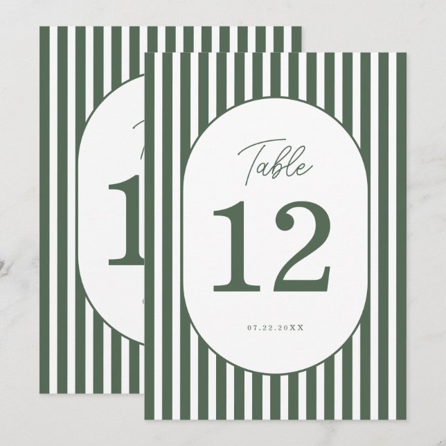 Convites Número de Mesa de Casamento Cabana Préppy com List (Frente/Verso)