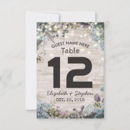 Convites Número de Mesa de Casamento Chic Floral com Luzes 