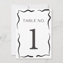 Número de Mesa de Casamento Clássico – Borda Preta