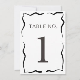 Convites Número de Mesa de Casamento Clássico – Borda Preta