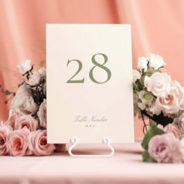 Convites Número de Mesa de Casamento Clássico Elegante Verd