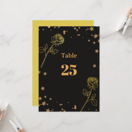 Convites Número de Mesa de Casamento com Borda Floral em Fo