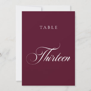 Convites Número de Mesa de Casamento com Caligrafia Clássic