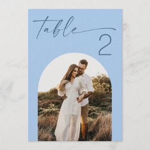 Convites Número de Mesa de Casamento com Foto Costeira Azul