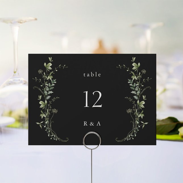 Convites Número de Mesa de Casamento de Flores Silvestres E (Criador carregado)