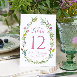 Convites Número de Mesa de Casamento de Jardim Caprichoso c