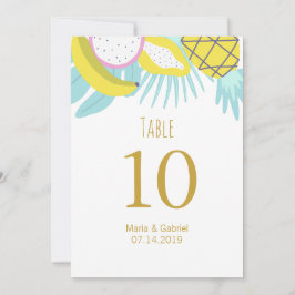 Convites Número de mesa de casamento de verão botânico trop