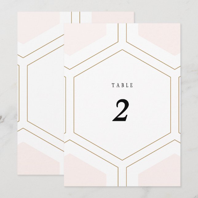 Convites Número de Mesa de Casamento Diamante Geométrico Ar (Frente/Verso)