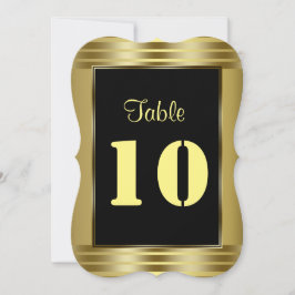 Convites Número de Mesa de Casamento Dourado Clássico e Pre