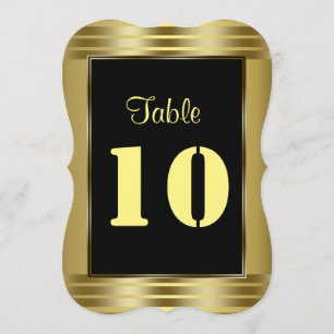 Convites Número de Mesa de Casamento Dourado Clássico e Pre