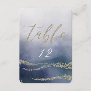 Convites Número de Mesa de Casamento Elegante Aquarela em O