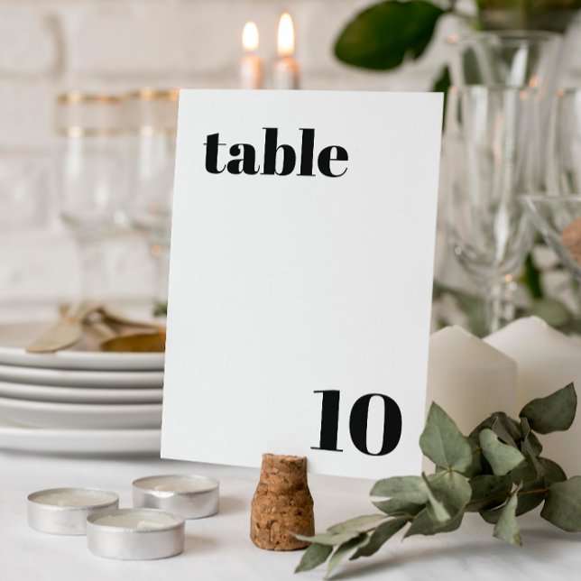 Convites Número de Mesa de Casamento Elegante e Moderno (Criador carregado)