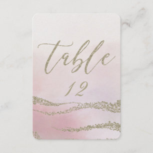 Convites Número de Mesa de Casamento em Aquarela Elegante e