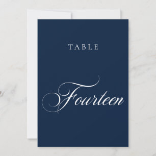 Convites Número de Mesa de Casamento em Caligrafia Azul Clá