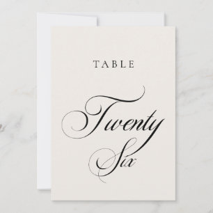 Convites Número de Mesa de Casamento em Caligrafia Marfim C