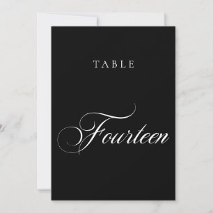 Convites Número de Mesa de Casamento em Caligrafia Preta Cl
