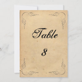 Convites Número de Mesa de Casamento em Papel Marrom Grunge
