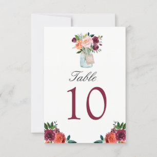 Convites Número de Mesa de Casamento em Pote de Mason com F