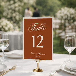 Convites Número de Mesa de Casamento em Terracota Chic Terr