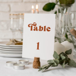 Convites Número de mesa de casamento em terracota retrô