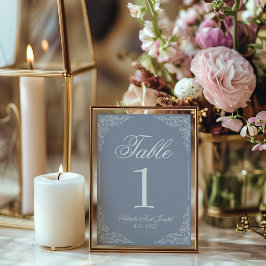 Convites Número de Mesa de Casamento Floral Boho Azul Empol
