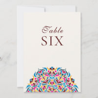 Número de Mesa de Casamento Floral Caprichoso Azul