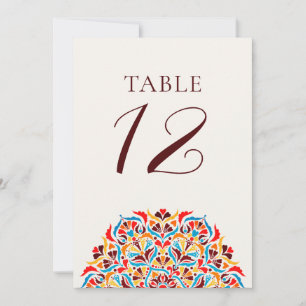 Convites Número de Mesa de Casamento Floral Caprichoso Lara