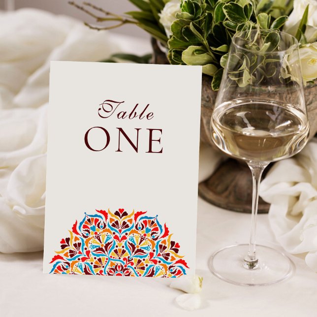 Convites Número de Mesa de Casamento Floral Caprichoso Lara (Criador carregado)